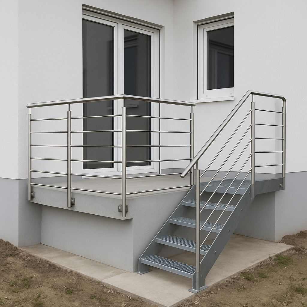 Montage von Geländern und Treppen